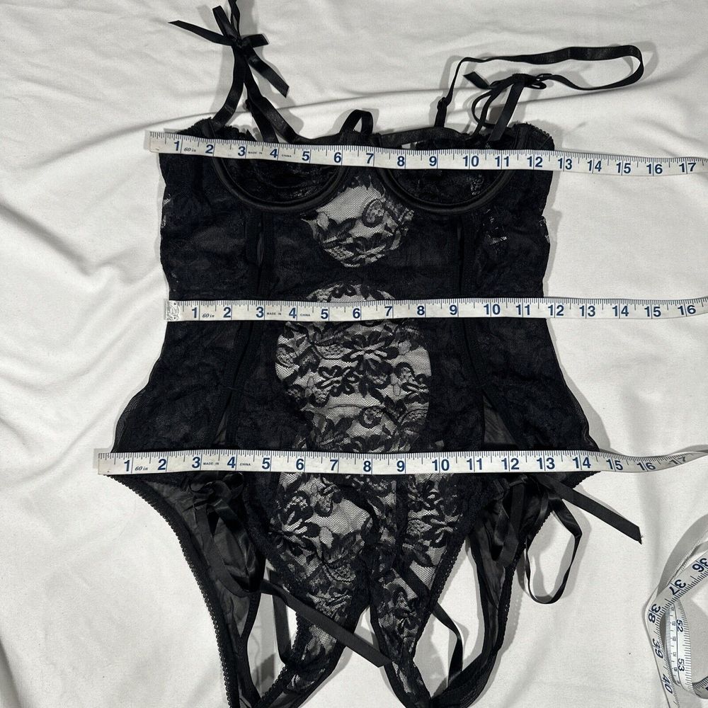 NEW$42 Oh La La Cheri [ OS ] Zara Underwire Open Cup Open Gusset Lace Teddy 6387 - Picture 14 of 15